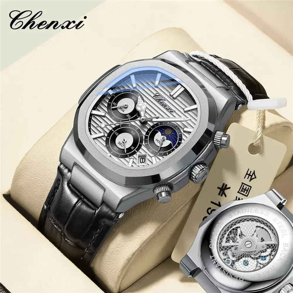 Chenxi CX-0092 High Quality Men's Chronograph Quartz Watch with Moon Face Chenxi Pakistan
