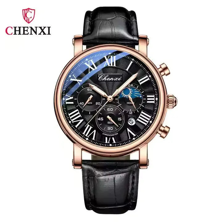 Chenxi CX-973 High Quality Men's Chronograph Quartz Watch with Moon Face Chenxi Pakistan